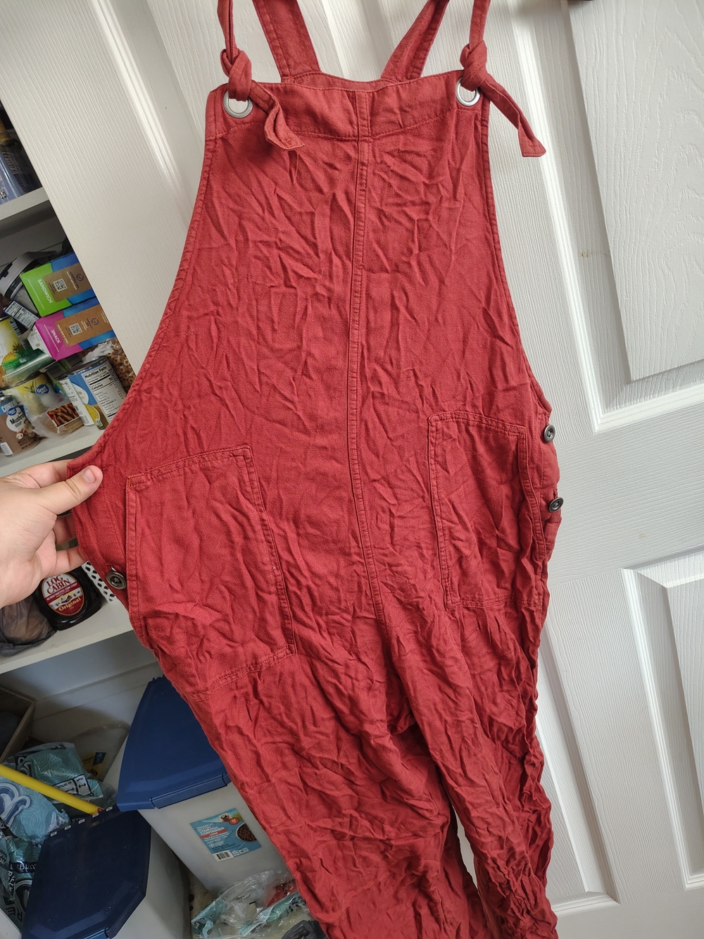 Hollister Rust-Red Tie-Strap Jumpsuit - Picture 3 of 9